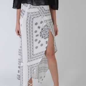 Bandana Scarf Print Boho Festival Asymmetrical Wrap Skirt